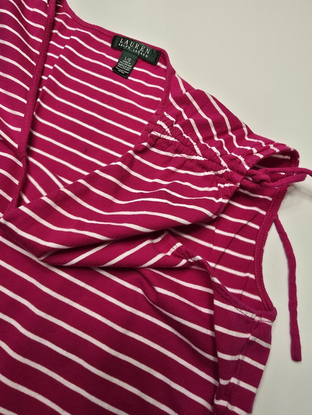 Lauren Ralph Lauren Bundle Of 2 Pink and Purple Striped V-Neck Tank Tops - Picture 5 of 10